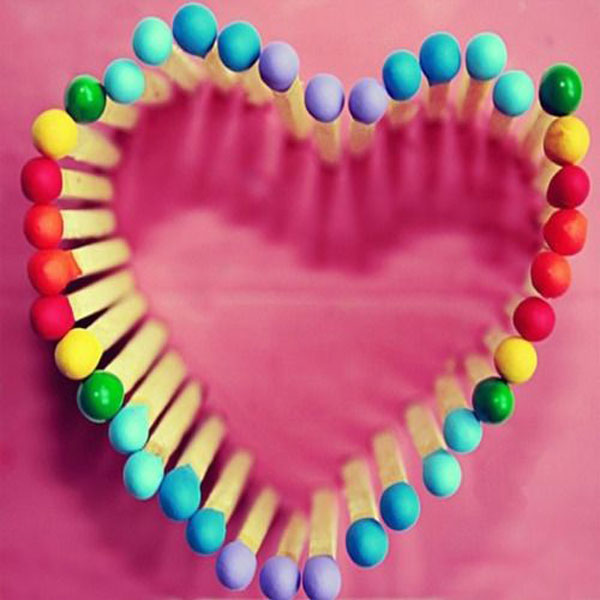 Green Tip Matches Colorful Tips/Heads Matches